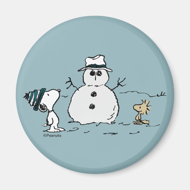 Erdnüsse | Snoopy & Woodstock Bau a Snowman Magnet (Vorne)