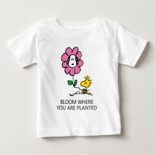 Erdnüsse   Snoopy & Woodstock-Blume Baby T-shirt