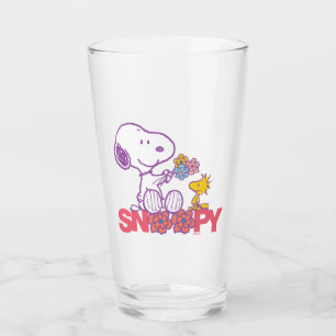 Erdnüsse   Snoopy & Woodstock-Blume Glas