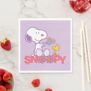 Erdnüsse   Snoopy & Woodstock-Blume Serviette