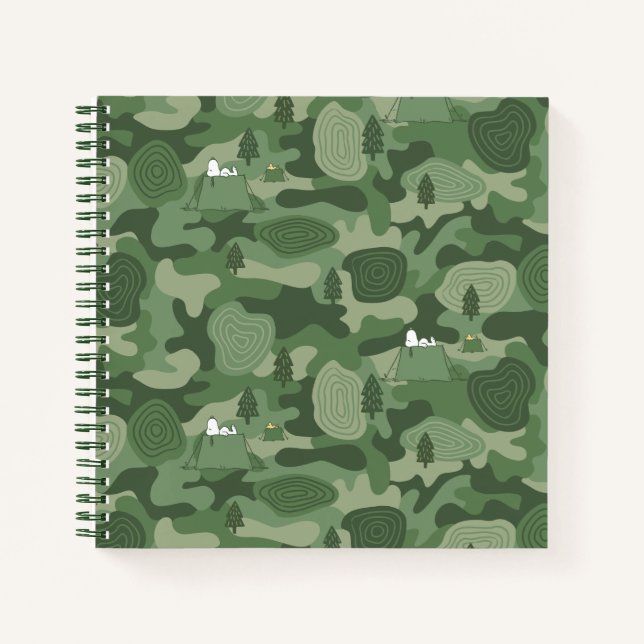 Erdnüsse | Snoopy & Woodstock Camouflage Camp Notizbuch (Vorderseite)