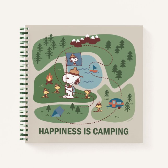 Erdnüsse | Snoopy & Woodstock Camp Karte Notizbuch (Vorderseite)