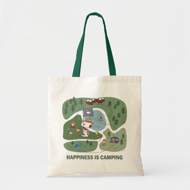Erdnüsse | Snoopy & Woodstock Camp Karte Tragetasche (Vorne)