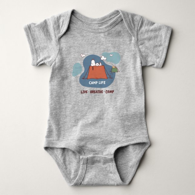Erdnüsse | Snoopy & Woodstock Camp Life Baby Strampler (Vorderseite)