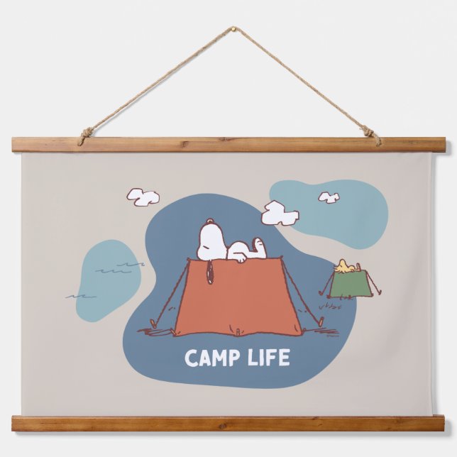 Erdnüsse | Snoopy & Woodstock Camp Life Wandteppich Mit Holzrahmen (Vorne)