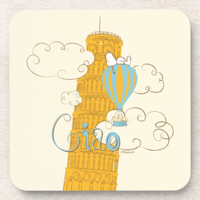 Erdnüsse | Snoopy & Woodstock Ciao Getränkeuntersetzer (Vorderseite)