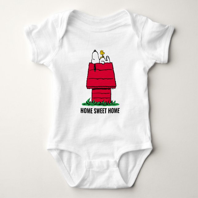 Erdnüsse | Snoopy & Woodstock Doghouse Baby Strampler (Vorderseite)