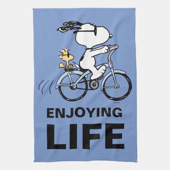 Erdnüsse | Snoopy & Woodstock Fahrrad Geschirrtuch (Vertikal)