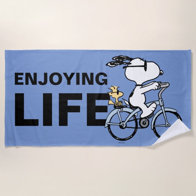 Erdnüsse | Snoopy & Woodstock Fahrrad Strandtuch (Vorderseite)