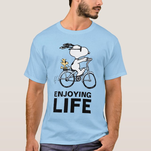 Erdnüsse | Snoopy & Woodstock Fahrrad T-Shirt (Vorderseite)