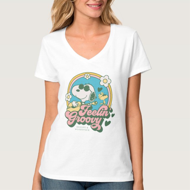Erdnüsse | Snoopy & Woodstock Feelin'Groovy T-Shirt (Vorderseite)