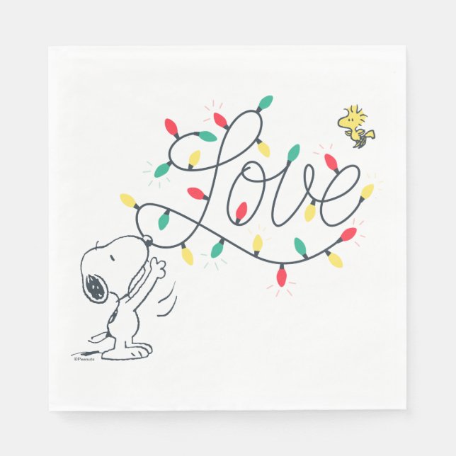 Erdnüsse | Snoopy & Woodstock Feriendekoration Serviette (Vorderseite)
