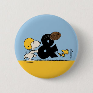 Erdnüsse Snoopy & Woodstock Football Button