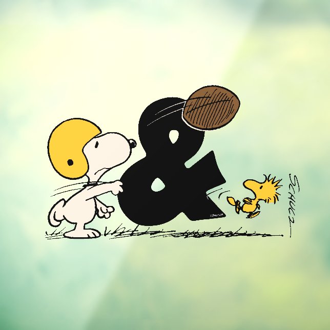 Erdnüsse | Snoopy & Woodstock Football Fensteraufkleber (Blatt 3)