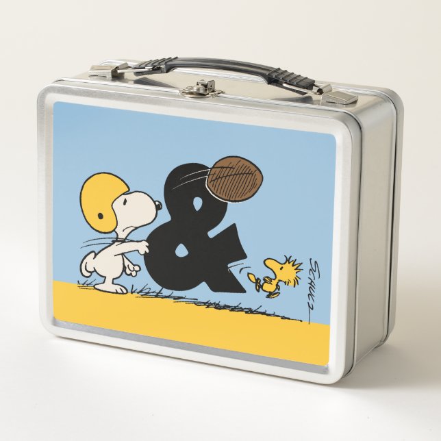 Erdnüsse | Snoopy & Woodstock Football Metall Brotdose (Vorderseite)