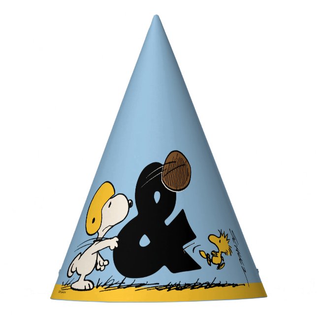 Erdnüsse | Snoopy & Woodstock Football Partyhütchen (Vorderseite)