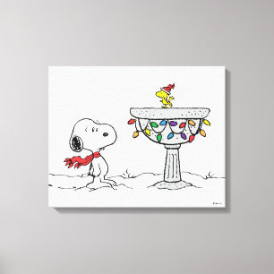 Erdnüsse   Snoopy & Woodstock Gefrorenes Birdbad Leinwanddruck