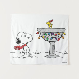 Erdnüsse Snoopy & Woodstock Gefrorenes Birdbad Wandteppich
