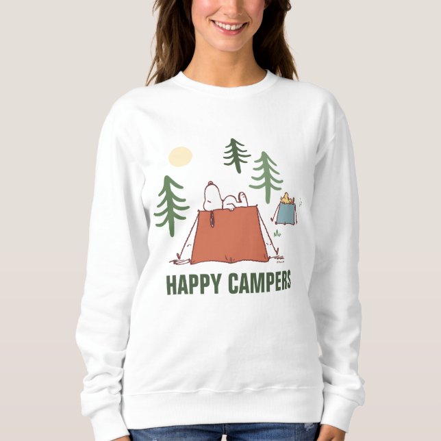 Erdnüsse | Snoopy & Woodstock Glück ist Camping Sweatshirt (Vorderseite)