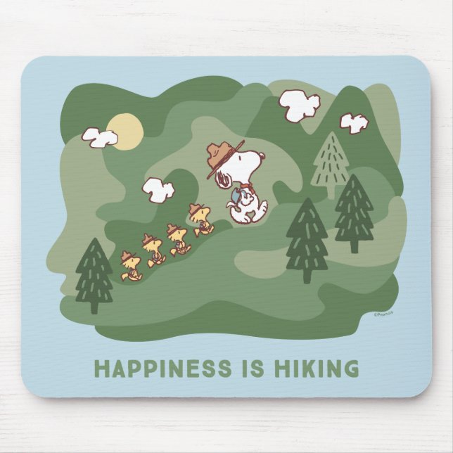 Erdnüsse | Snoopy & Woodstock Glück ist Wandern Mousepad (Vorne)