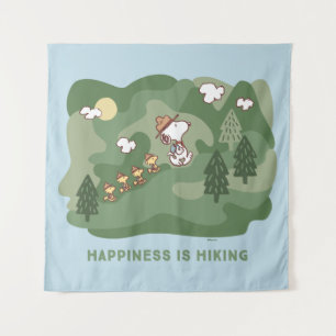Erdnüsse   Snoopy & Woodstock Glück ist Wandern Wandteppich