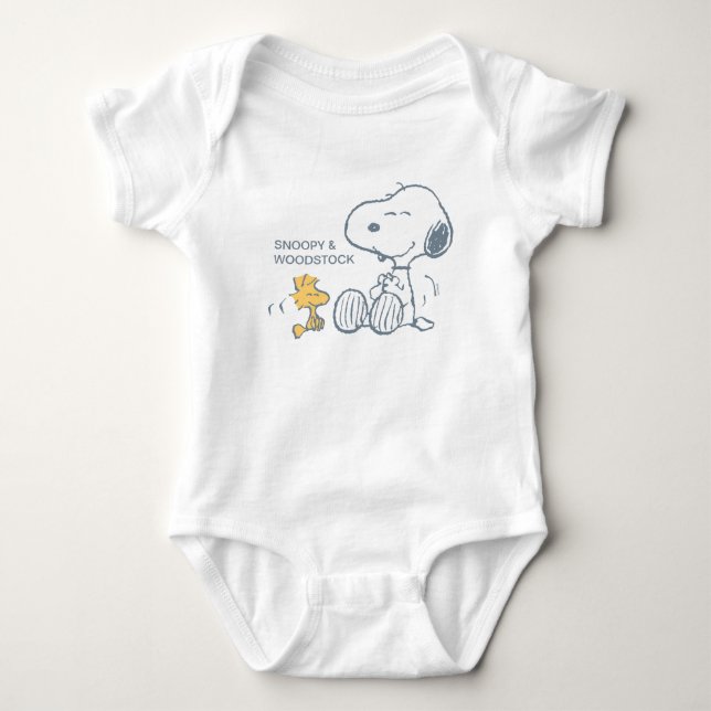 Erdnüsse | Snoopy & Woodstock Happy Baby Strampler (Vorderseite)