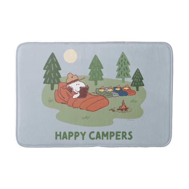 Erdnüsse | Snoopy & Woodstock Happy Campers Badematte (Vorderseite)
