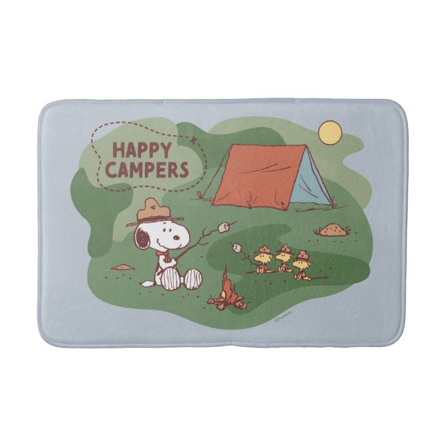 Erdnüsse | Snoopy & Woodstock Happy Campers Badematte (Vorderseite)