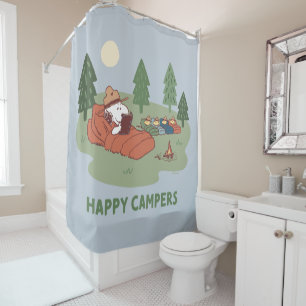 Erdnüsse Snoopy & Woodstock Happy Campers Duschvorhang