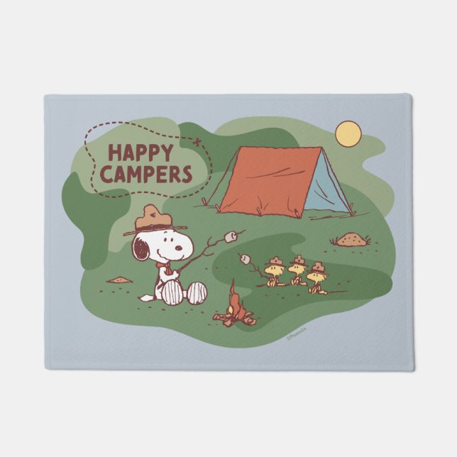 Erdnüsse | Snoopy & Woodstock Happy Campers Fußmatte (Vorderseite)