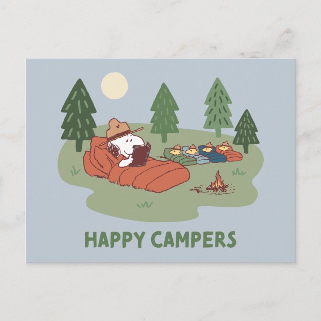 Erdnüsse | Snoopy & Woodstock Happy Campers Postkarte (Vorderseite)