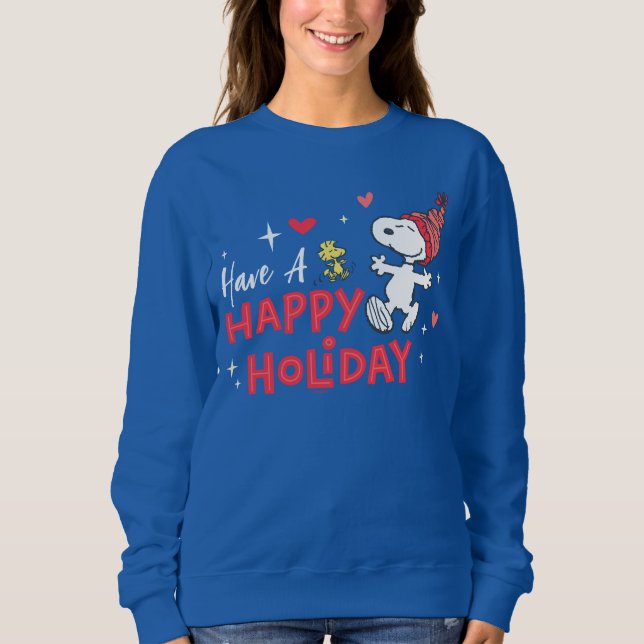 Erdnüsse | Snoopy & Woodstock Happy Holidays Sweatshirt (Vorderseite)
