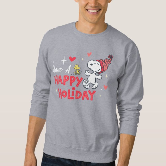 Erdnüsse | Snoopy & Woodstock Happy Holidays Sweatshirt (Vorderseite)