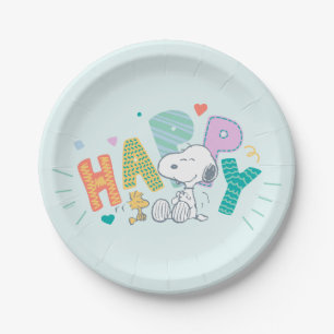 Erdnüsse Snoopy & Woodstock Happy Pappteller