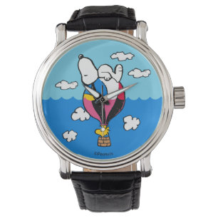 Erdnüsse   Snoopy & Woodstock Heißluftballon Armbanduhr