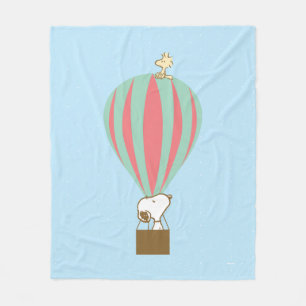 Erdnüsse   Snoopy & Woodstock Heißluftballon Fleecedecke