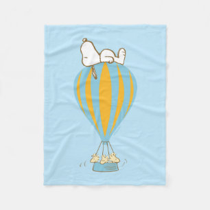 Erdnüsse   Snoopy & Woodstock Heißluftballon Fleecedecke