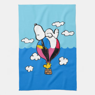 Erdnüsse   Snoopy & Woodstock Heißluftballon Geschirrtuch