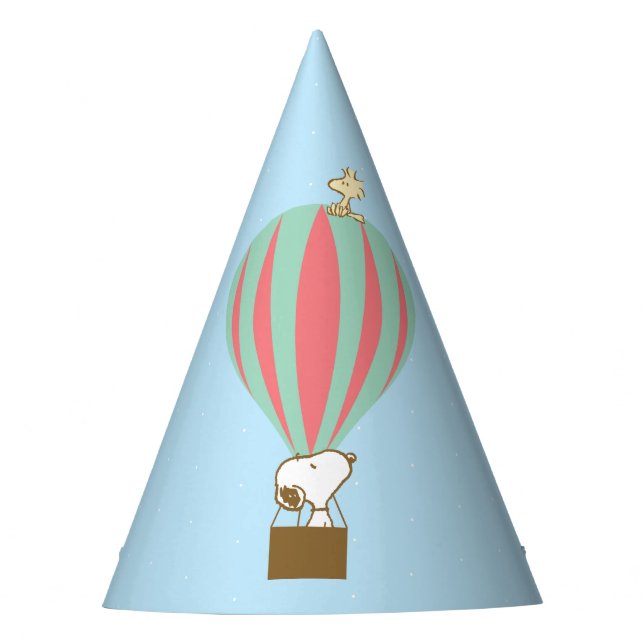 Erdnüsse | Snoopy & Woodstock Heißluftballon Partyhütchen (Vorderseite)