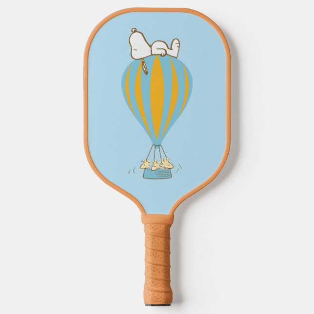 Erdnüsse | Snoopy & Woodstock Heißluftballon Pickleball Schläger (Vorderseite)