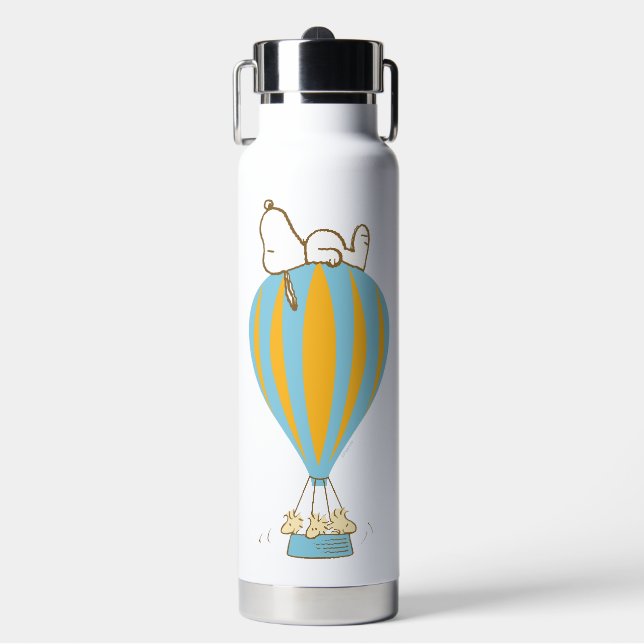 Erdnüsse | Snoopy & Woodstock Heißluftballon Trinkflasche (Vorderseite)