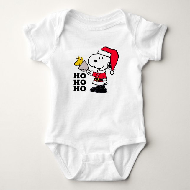 Erdnüsse | Snoopy & Woodstock Ho Ho Ho Baby Strampler (Vorderseite)