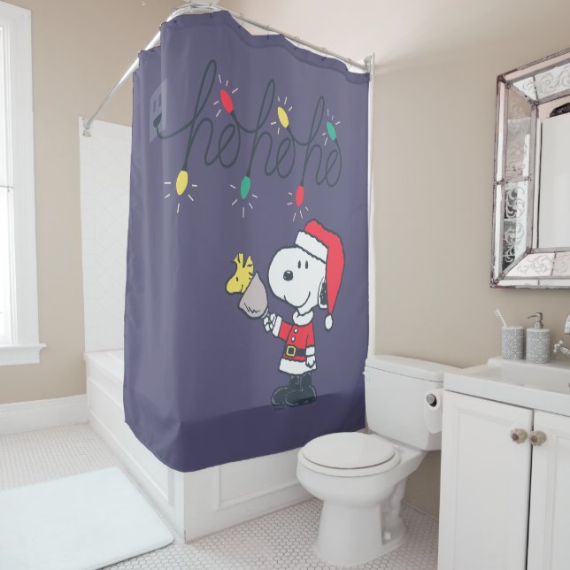 Erdnüsse | Snoopy & Woodstock Ho Ho Ho Duschvorhang (Beispiel)