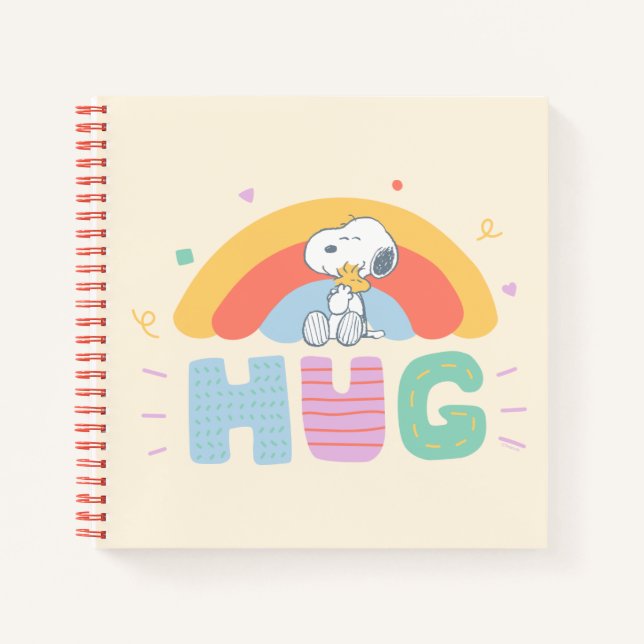 Erdnüsse | Snoopy & Woodstock Hug Notizbuch (Vorderseite)