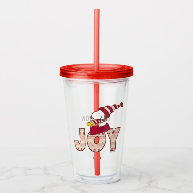 Erdnüsse | Snoopy & Woodstock Joy Sled Ride Acryltrinkbecher (Vorderseite)