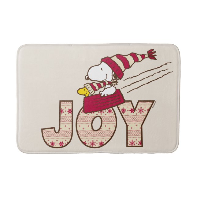 Erdnüsse | Snoopy & Woodstock Joy Sled Ride Badematte (Vorderseite)