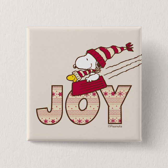 Erdnüsse | Snoopy & Woodstock Joy Sled Ride Button (Vorderseite)