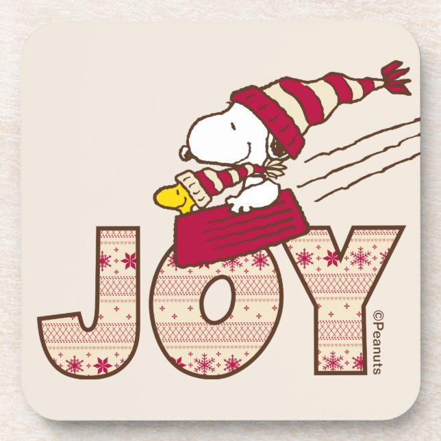 Erdnüsse | Snoopy & Woodstock Joy Sled Ride Getränkeuntersetzer (Vorderseite)
