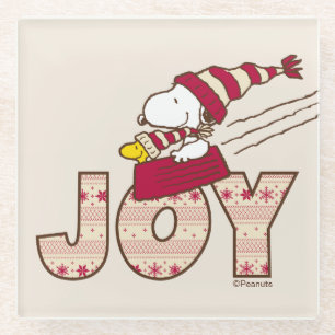 Erdnüsse Snoopy & Woodstock Joy Sled Ride Glasuntersetzer