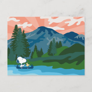 Erdnüsse   Snoopy & Woodstock Kanu Postkarte